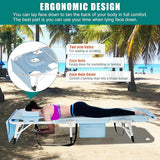 DoCred 3 in 1 Sun Tanning Chair with Face Arm Hole, Heavy Duty Folding Chaise Lounge Chairs - Photo 3