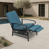 Incbruce Outdoor Lounge Chair Patio Furniture Adjustable Recliner with Retractable Steel Frame and Removable Thick - Photo 7