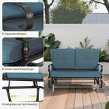Outdoor Bench Patio Swing Glider Loveseat 2 Seats Rocking Chair - Photo 8