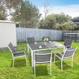 Kozyard Villa Outdoor Patio Dining Chairs Set of 4, Aluminum Frame with Padded Textilene Fabric - Photo 6
