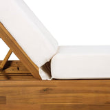 Christopher Knight Home Maril Acacia Wood Chaise Lounge Chair Outdoor, Adjustable Backrest Sun Lounger Recliner - Photo 9