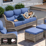 Luxury High Back Patio Furniture Set with 6-Inch Thick Cushions, 4-Pieces Outdoor Furniture with Swivel Chairs - Photo 5