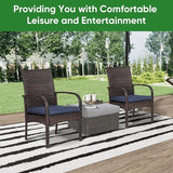 Outdoor Wicker Patio Dining Chairs with Padded Cushions Set of 4: Porch Rattan Chairs Club Chairs with High Back and - Photo 3