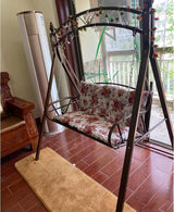 Upgraded Metal Patio Porch Swing with A-Frame Stand Heavy Duty Metal Hanging Porch Swing Chair Patio Hanging Bench - Photo 2