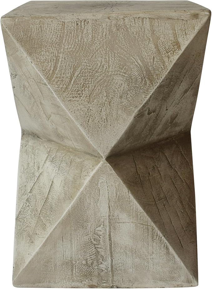 Christopher Knight Home Lux Outdoor Weight Concrete Side Table, Light Gray - Photo 4