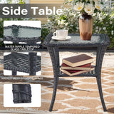 Belord 5 Piece Outdoor Conversation Patio Furniture Set - All-Weather Wicker Patio Rocking Chairs with Loveseat Glider - Photo 7