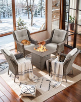 Patio Wicker Chairs Outdoor Furniture Chair - Set of 4 Outside All Weather Lawn Dining Brown Rattan Armchair with High - Photo 2