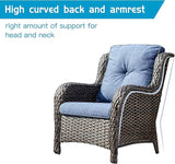 Rilyson Outdoor Wicker Patio Chairs Set of 2: High Back, Deep Seating, Wide Armrest, Thick Comfort Cushions - Photo 4