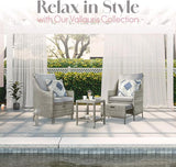 Elle Decor Vallauris Patio Outdoor Furniture Collection, Premium All Weather Wicker, 5 Piece Non-Reclining Set, Gray - Photo 2