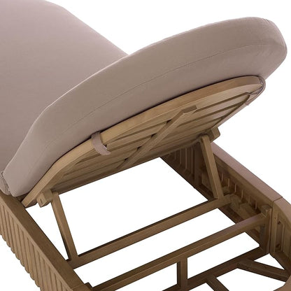 SAFAVIEH Couture Outdoor Patio Furniture Collection - Arielle Solid Wood Sun Lounger, Adjustable Reclining Chaise Lounge Chair, Fully Assembled (CPT5002)
