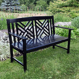 Achla Designs Fretwork Garden Bench, 4 ft Black - Photo 4