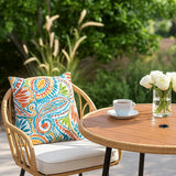 VINGLI 35.4" Round Outdoor Dining Table with Umbrella Hole - Photo 2