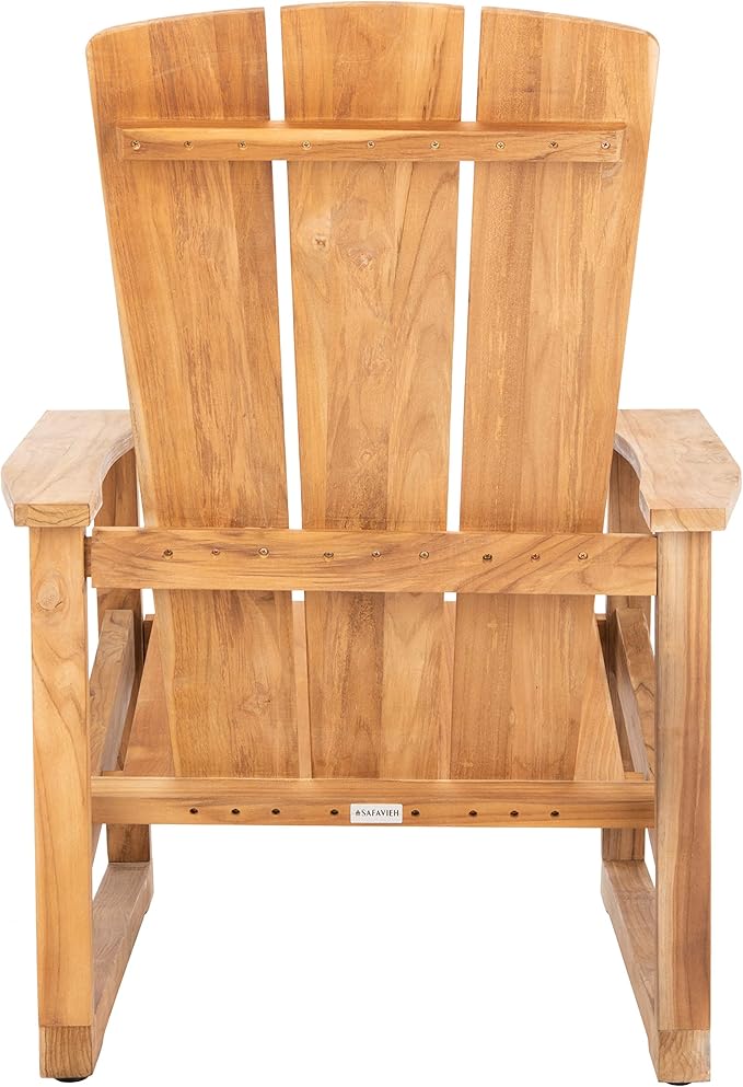 Safavieh Couture Patio San Juan Natural Brazilian Teak Wood Outdoor Adirondack Chair
