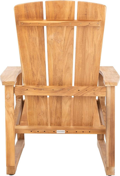 Safavieh Couture Patio San Juan Natural Brazilian Teak Wood Outdoor Adirondack Chair