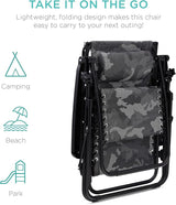 Best Choice Products Folding Zero Gravity Outdoor Recliner Patio Lounge Chair w/Adjustable Canopy Shade, Headrest - Photo 8