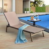 COSTWAY Patio Lounge Chair Outdoor, 6-Position Backrest Adjustable Pool Lounger, Metal Frame & Breathable Fabric - Photo 4