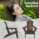 Plawdlik Folding Adirondack Chair, SGS Tested, Wooden Textured with Cup Holder - Photo 3