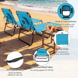 GYMAX Tanning Chair, Folding Lounge Chairs with Face Hole & Cover, Removable Pillow Carry Handle - Photo 5