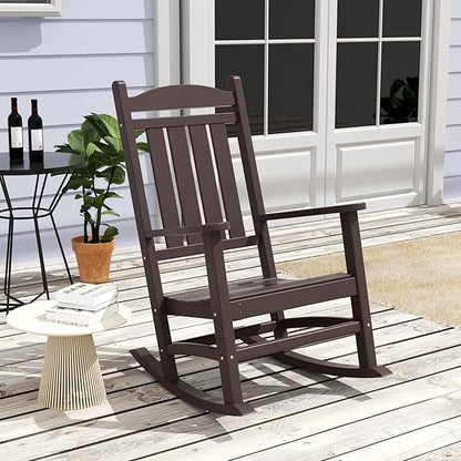 WestinTrends Malibu 3-Piece Set Outdoor/Patio Rocking Chairs (2 Seater), Dark Brown