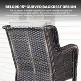 Belord Patio Wicker Sofa Set 6 Pieces Patio Furniture Set Outdoor Couch, 2 Patio Wicker Chairs with 1 Sofa - Photo 5