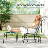 Outsunny Outdoor Glider Chair with Ottoman, Patio Glider Set with 24.4" High Back, 22" Wide Seat - Photo 5