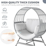 Fancyango Egg Chair Outdoor Indoor, Oversized Rattan Chair with Thicken Cushion - Photo 4