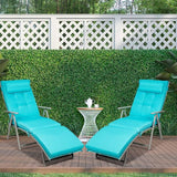 Tangkula 2 PCS Outdoor Folding Chaise Lounge Chair, Lightweight Recliner Chair w/ 7 Adjustable Backrest Positions - Photo 2