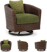 Signature Design by Ashley Horizon Hall Casual Outdoor Weather Resistant Swivel Lounge Chair with Removable Cushion - Photo 6