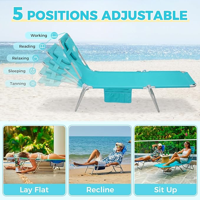 #WEJOY Folding Tanning Chair with Face Hole - Photo 5