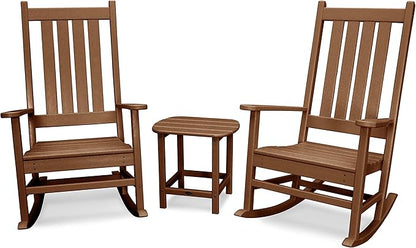 POLYWOOD Vineyard 3-Piece Rocking Set (Teak)