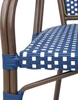 Christopher Knight Home Brianna Bistro Chairs, Navy Blue + White + Brown Wood - Photo 9