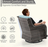 6 Piece Outdoor Wicker Patio Furniture Set, Outdoor Swivel Rocker Patio Chairs Set with Thickened Olefin Cushions - Photo 6