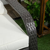 Outsunny Patio Wicker Adirondack Chair, Outdoor All-Weather Rattan Fire Pit Chair w/Soft Cushions - Photo 8