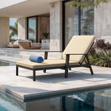 PURPLE LEAF Outdoor Chaise Lounge with Thick Cushions and Adjustable Backrest Metal Pool Lounge Chairs Patio Lounger - Photo 3