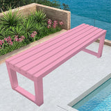 Metal Garden Bench Weatherproof Outdoor Benches Park Bench Patio Seat Front Porch Seat 3.3ft 3.9ft 4.9ft 5.9ft Backless - Photo 1