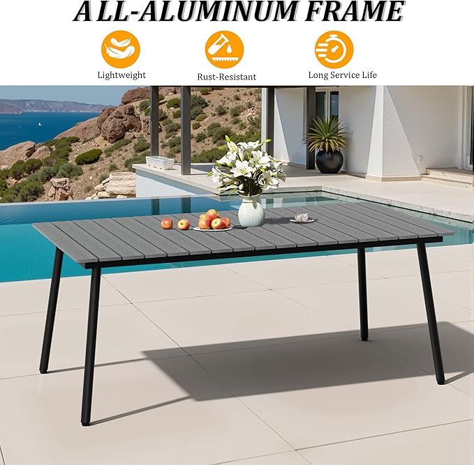 70" Patio Outdoor Dining Table for 6 - Photo 4