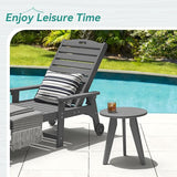 HDPS Outdoor Side Table, Small Round Side Table Weather-Resistant, Outdoor Side Tables for Patio, Porch, Deck - Photo 2
