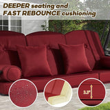 3 in 1 Outdoor Porch Swing with Adjustable Canopy, 3 Seat Outdoor Swing for Adults - Photo 5