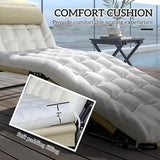 Outsunny Folding Chaise Lounge with 4-Level Reclining Back, Outdoor Tanning Chair with Cushion - Photo 7