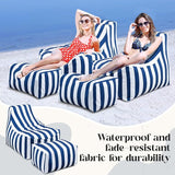 Outdoor Bean Bag Chair with Ottoman, Large Patio Lounge Chair for Adults, Thick Filled Lounger for Pool, Deck - Photo 6