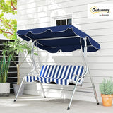 Outsunny 3-Person Porch Swing with Canopy, Patio Swing Chair, Outdoor Canopy Swing Bench with Adjustable Shade - Photo 2