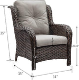 HUMMUH 4 Piece Patio Conversation Furniture Set PE Wicker Rattan Outdoor Loveseat Sofa, Patio Chairs - Photo 5