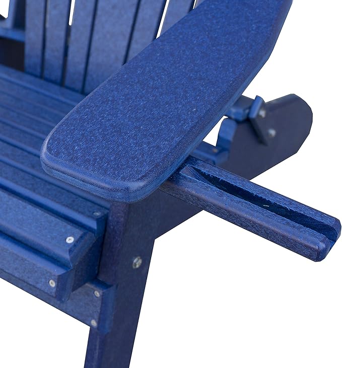 Furniture Barn USA Poly Folding Adirondack Chair with Smart Phone Holder, Patriot Blue