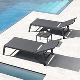 PURPLE LEAF Outdoor Chaise Lounge Set for 2 Oversized Pool Lounge Chairs with Easy-to-Move Wheels and Adjustable - Photo 2