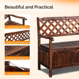 VINGLI Outdoor Storage Bench, Large Wood Deck Box with Seating, Weatherproof Outdoor Bench with Storage Loveseat - Photo 4