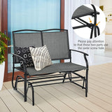 Tangkula 2-Person Patio Glider Bench, Outdoor Rocker Glider Loveseat Chair W/Heavy-Duty Steel Frame - Photo 7