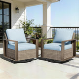 Outdoor Swivel Patio Metal Chairs Set of 2 - Porch Furniture 2 Pieces 360 Degree Glider Rockers Rattan Chairs with - Photo 9