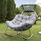 Grand patio Outdoor Rocking Chair with 2 Cushions, E-Coated Papasan Rocking Chair with Cushion - Photo 8