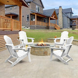 FUNBERRY Folding Adirondack Chair Set of 4, All Weather HDPE Fire Pit Chairs with Cup Holder for Outdoor - Photo 6