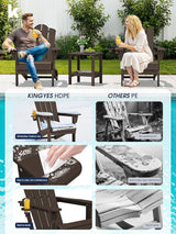 KINGYES Adjustable Folding Adirondack Chair Set of 2, 3-Position Reclining Adirondack Chairs with Cup Holder - Photo 6